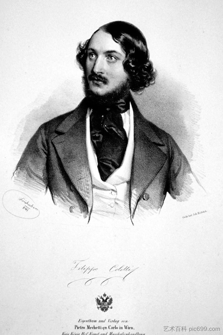 菲利波·科莱蒂，意大利男中音 Filippo Coletti, Italian Baritone (1841)，约瑟夫·克里胡贝尔