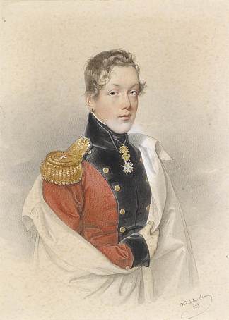 身穿制服的奥地利王子的肖像 Portrait of an Austrian prince in uniform (1833)，约瑟夫·克里胡贝尔