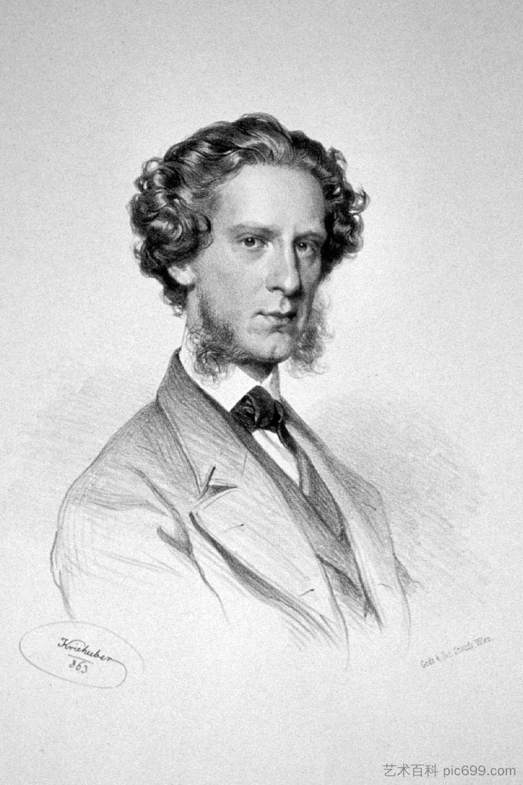 Josef Kriehuber Junior(Josef Franz Kriehuber),Kriehuber的次子 Josef Kriehuber Junior (Josef Franz Kriehuber), Kriehuber's second son (1863),约瑟夫·克里胡贝尔