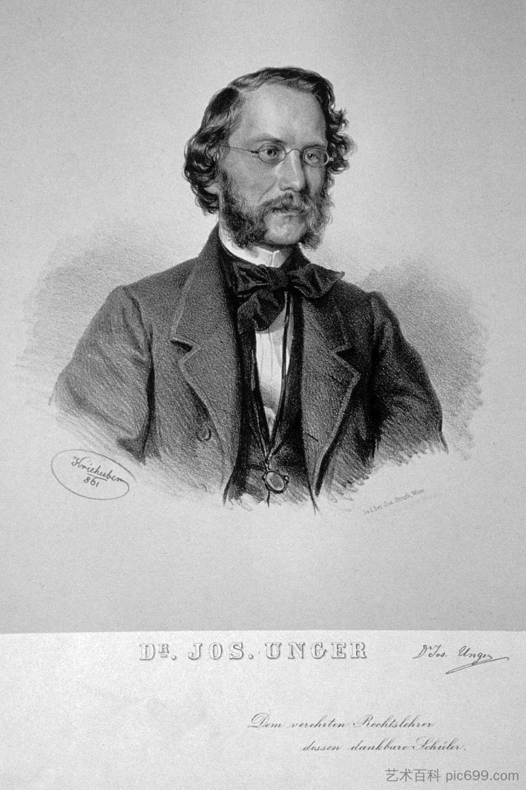 约瑟夫·昂格尔,奥地利法学家和政治家 Josef Unger, Austrian jurist and statesman (1861),约瑟夫·克里胡贝尔