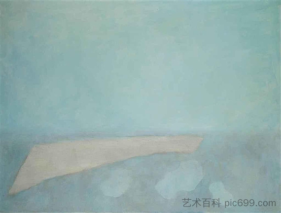 水平蓝灰色景观 Paysage bleu gris horizontal (1960)，约瑟夫·司马