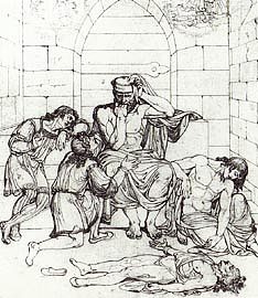 安特诺拉，乌戈利诺和他的儿子们在饥饿之塔 Antenora, Ugolino with his sons in the Tower of Hunger，约瑟夫·安东·科赫