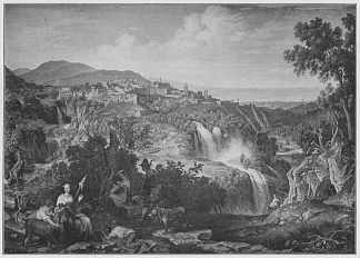 蒂沃利瀑布 Wasserfälle Bei Tivoli (1818)，约瑟夫·安东·科赫