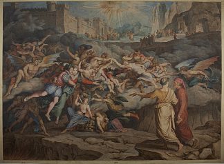 但丁和维吉尔在地狱的第二圈 Dante and Virgil in the Second Circle in Hell (1823)，约瑟夫·安东·科赫