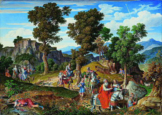 蛇形山景观与贤士游行 Serpentara Landscape with the Procession of the Magi (1820)，约瑟夫·安东·科赫