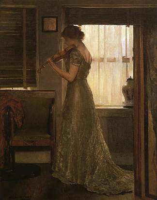 小提琴家（小提琴：拿小提琴的女孩III） The Violinist (The Violin: Girl with a Violin III) (c.1902)，约瑟夫·德坎普
