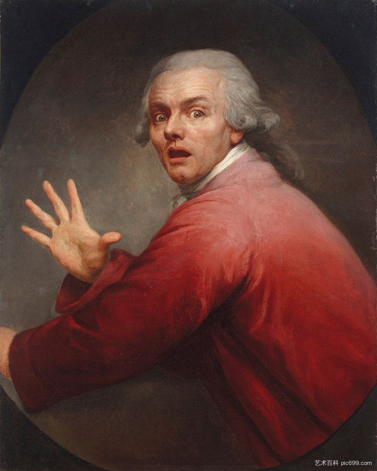 《惊奇与恐怖》中的自画像 Self-portrait in Surprise and Terror (1791)，约瑟夫·迪克勒