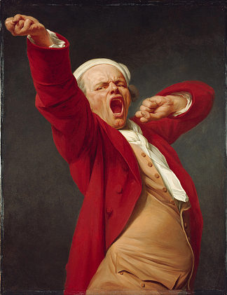 自画像，打哈欠 Self-portrait, yawning (1783)，约瑟夫·迪克勒