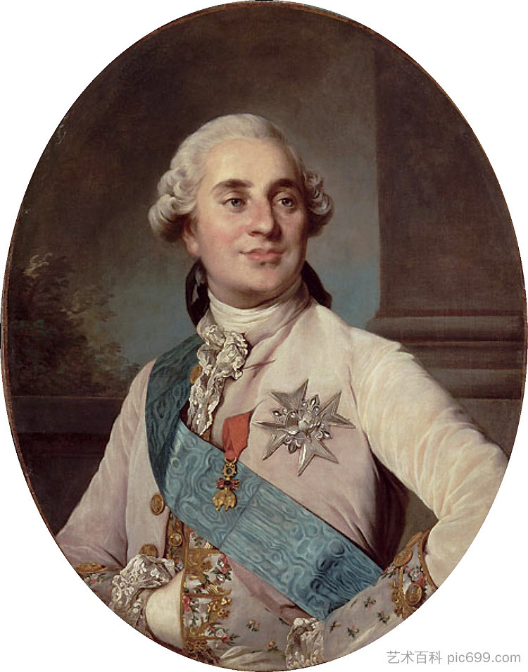 法国和纳瓦拉国王路易十六的肖像 Portrait of Louis XVI, King of France and Navarre (1776)，约瑟夫·杜普莱西斯