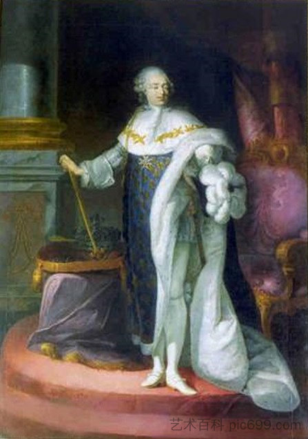 身着加冕礼服的路易十六肖像 Portrait de Louis XVI en Costume de Sacre (1779)，约瑟夫·杜普莱西斯