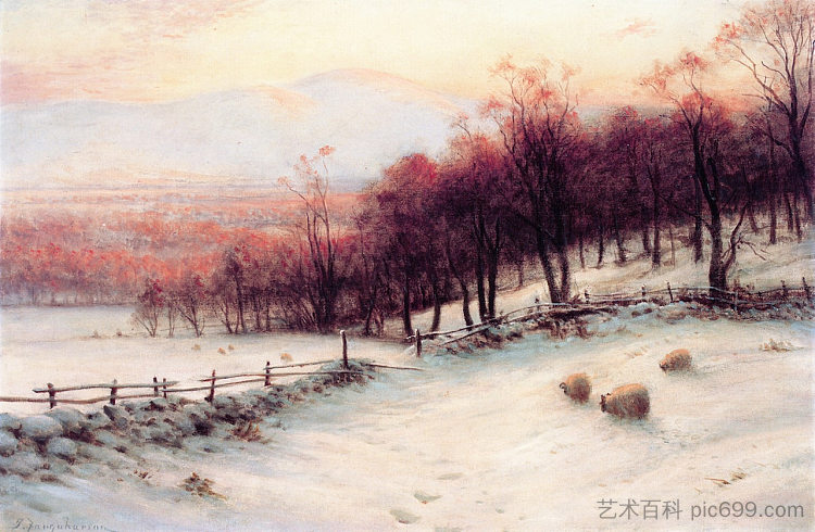 敖儿雪覆盖的牧场，当天空变红时 O'er Snow Clad Pastures, When the Sky Grew Red，约瑟夫·法夸尔森