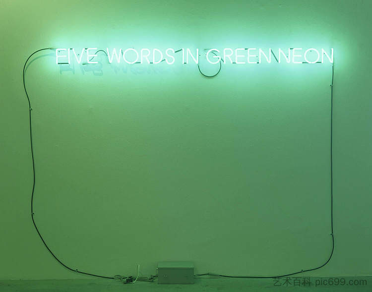 绿色霓虹灯中的五个字 Five Words in Green Neon (1965)，约瑟夫·科苏斯