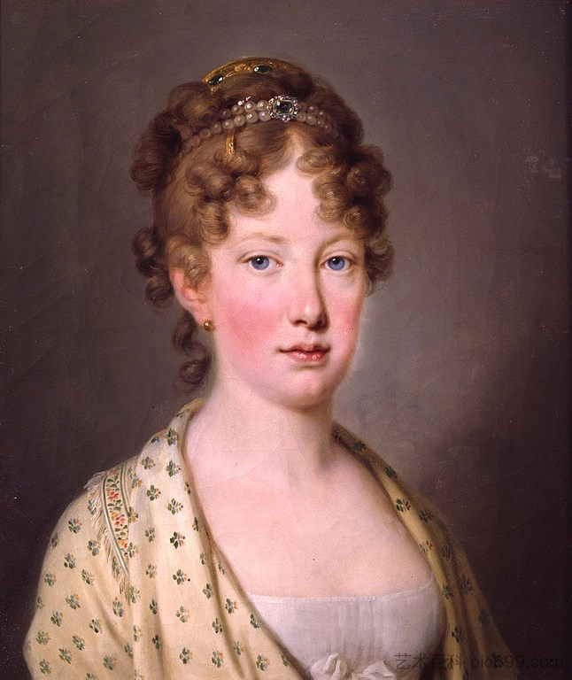 玛丽亚·利奥波尔迪娜的肖像 - 奥地利大公夫人 Portrait of Maria Leopoldina - Archduchess of Austria (1815)，约瑟夫·克罗伊青格