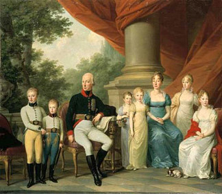 奥地利皇帝家族的肖像 Porträt Der Familie Des Österreichischen Kaisers (c.1805)，约瑟夫·克罗伊青格