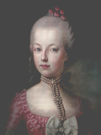 奥地利大公夫人玛丽亚·安东尼娅，后来的法国女王玛丽·安托瓦内特，16岁 Archduchess Maria Antonia of Austria, the Later Queen Marie Antoinette of France, at the Age of 16 (1771)，约瑟夫·克罗伊青格