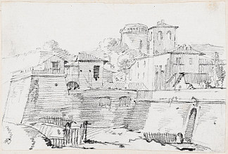 意大利的要塞城镇 A Fortified Town in Italy (c.1750)，约瑟夫·马里·维恩