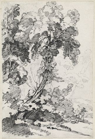 一棵参天大树与旅行者 A Towering Tree with Travelers (c.1749)，约瑟夫·马里·维恩