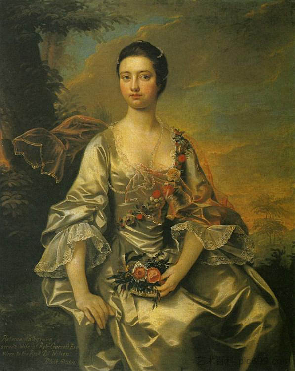 安妮或莫莉·克拉克罗夫特 Anne or Molly Cracroft (c.1760)，约瑟夫·莱特