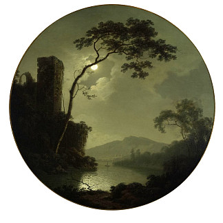 湖与山上的城堡 Lake with Castle on a Hill (1787)，约瑟夫·莱特