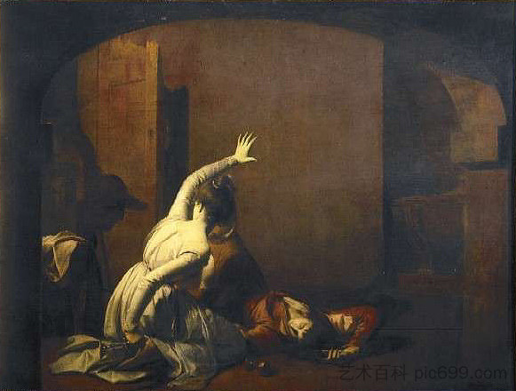 罗密欧与朱丽叶:古墓场景,“再次喧嚣!那我就简短一点' Romeo and Juliet: The Tomb Scene, 'Noise again! then I'll be brief' (1790),约瑟夫·莱特