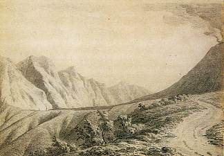 研究维苏威火山附近的地形 Study of the Terrain near Vesuvius (1774)，约瑟夫·莱特