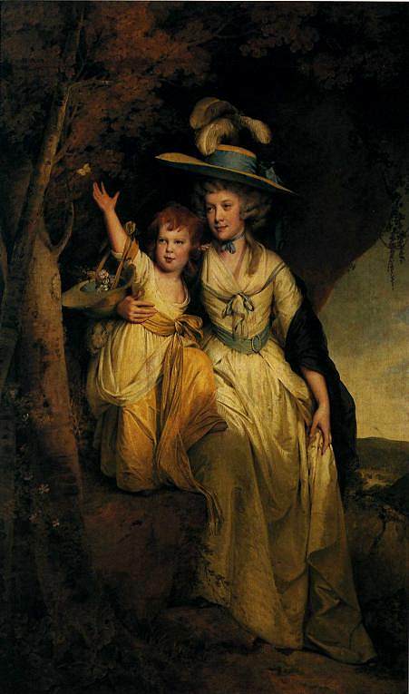 苏珊娜·赫特和她的女儿玛丽·安妮 Susannah Hurt with Her Daughter Mary Anne (c.1789 - c.1790)，约瑟夫·莱特