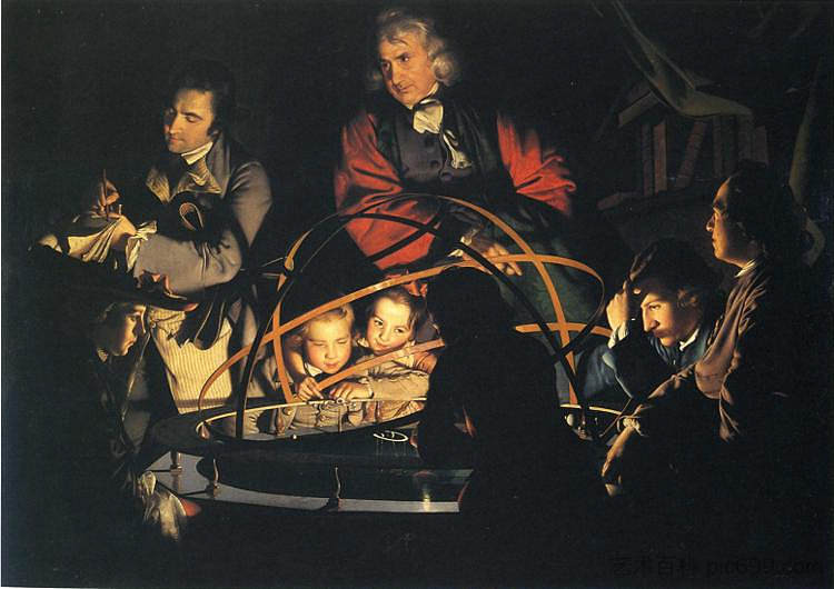 哲学家讲授奥雷里 Philosopher Lecturing on the Orrery (1766)，约瑟夫·莱特