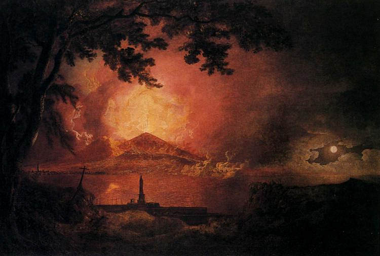 喷发中的维苏威火山 Vesuvius in Eruption (c.1777 - c.1780; United Kingdom  )，约瑟夫·莱特