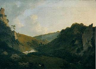 多夫代尔景观 View in Dovedale (1786)，约瑟夫·莱特