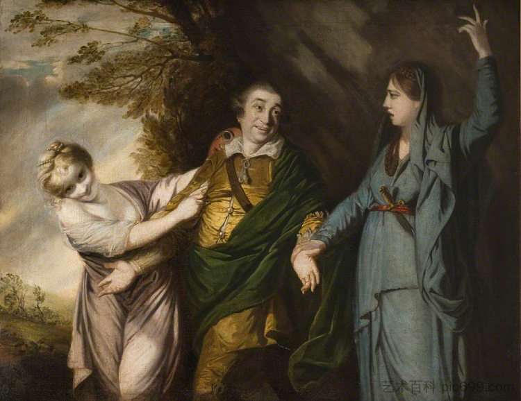 悲剧与喜剧之间的加里克 Garrick Between Tragedy and Comedy (1760 - 1761),乔舒亚·雷诺兹
