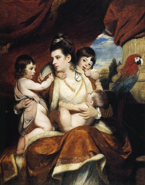 科克伯恩夫人和她的三个长子 Lady Cockburn and her Three Eldest Sons (1773)，乔舒亚·雷诺兹