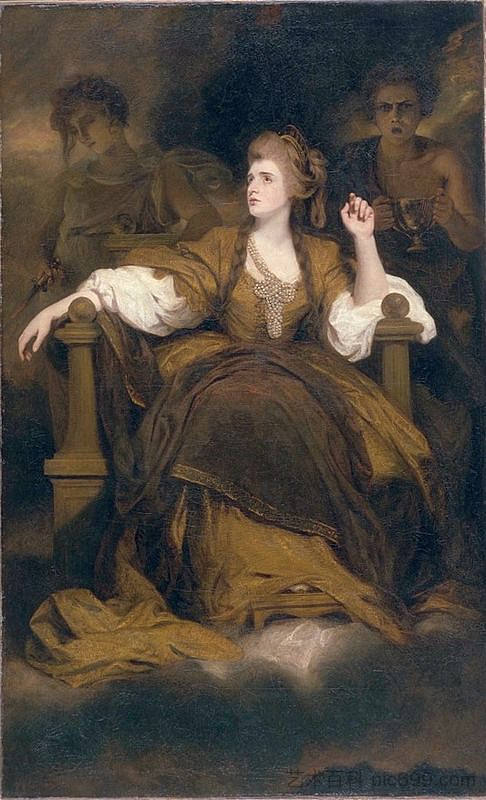 西登斯夫人 饰 悲剧缪斯 Mrs Siddons as the Tragic Muse (c.1784 - c.1789),乔舒亚·雷诺兹
