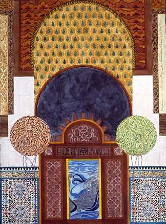 梅德萨·阿塔林，非斯，与分离派树木和水 Medersa El-Attarin, Fez, with Secession Trees and Water (1985)，乔西·科兹洛夫
