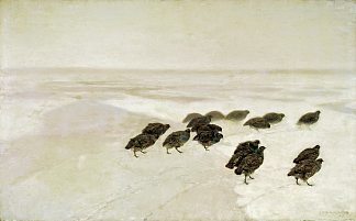 雪中的鹧鸪 Partridges in the snow (1891)，约瑟夫·切尔蒙斯基