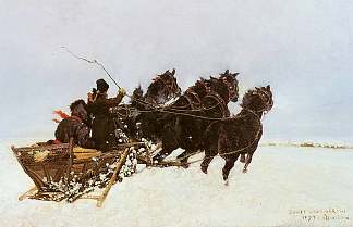 四个在雪堆里 Four in Snowdrifts (1873)，约瑟夫·切尔蒙斯基