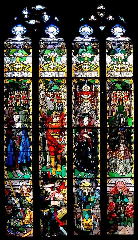 圣乔治、迈克尔、安妮和抹大拉的马利亚 St. George, Michael, Anne and Mary Magdalene (1907 - 1910),约瑟夫·梅侯菲