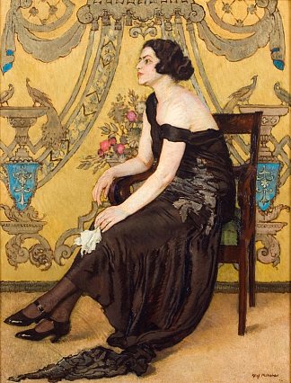 The Rose of Saron（Zofia Minder的肖像;装饰幻想） The Rose of Saron (portrait of Zofia Minder; ornamental fantasy) (1923; Poland                     )，约瑟夫·梅侯菲