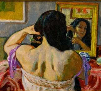 女人梳头 Woman Brushing Het Hair (1911)，约泽夫·潘基奇斯