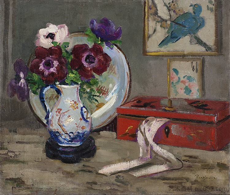 静物与盒子 Still Life with a Box (1908)，约泽夫·潘基奇斯