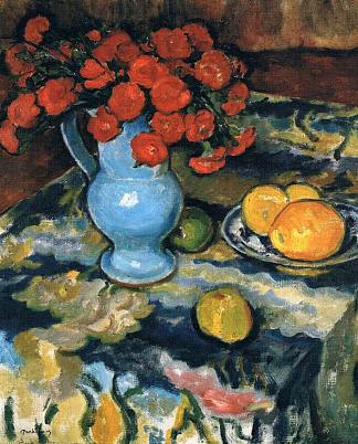静物与蓝色花瓶 Still Life With Blue Vase (1910 – 1909)，约泽夫·潘基奇斯