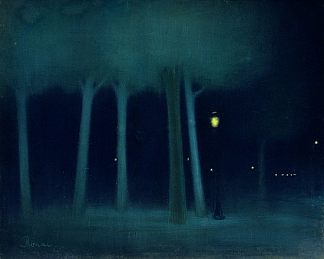夜晚的公园 A Park at Night (1892 – 1895)，约瑟夫立普罗奈