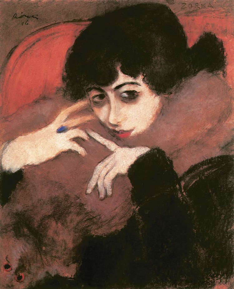 戴着蓝色戒指的颤抖女孩 Shivering Girl with a Blue Ring，约瑟夫立普罗奈