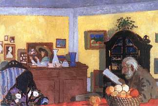 皮亚切克叔叔在黑色餐具柜前 Uncle Piacsek in front of the Black Sideboard (1906)，约瑟夫立普罗奈