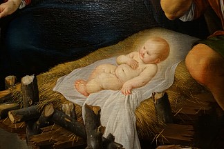 牧羊人的崇拜（局部） Adoration of the Shepherds (detail) (c.1620)，胡安·包蒂斯塔·马伊诺