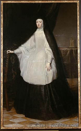 大公夫人玛丽亚·安娜 西班牙女王作为寡妇 Archduchess Maria Anna Queen of Spain as a widow (c.1675),胡安·卡雷诺·德·米兰达