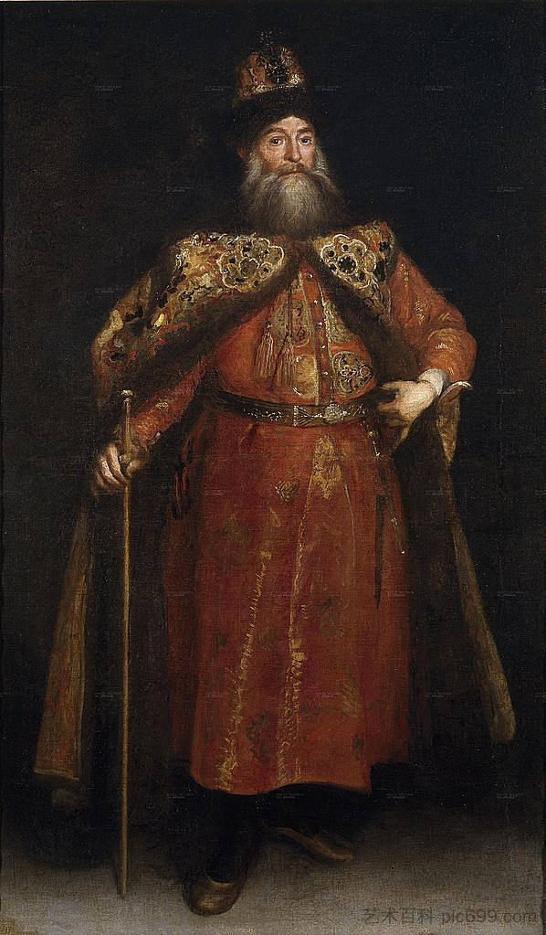 俄罗斯大使彼得·伊万诺维奇·波将金 El embajador de Rusia Peter Ivanovich Potemkin (1682),胡安·卡雷诺·德·米兰达