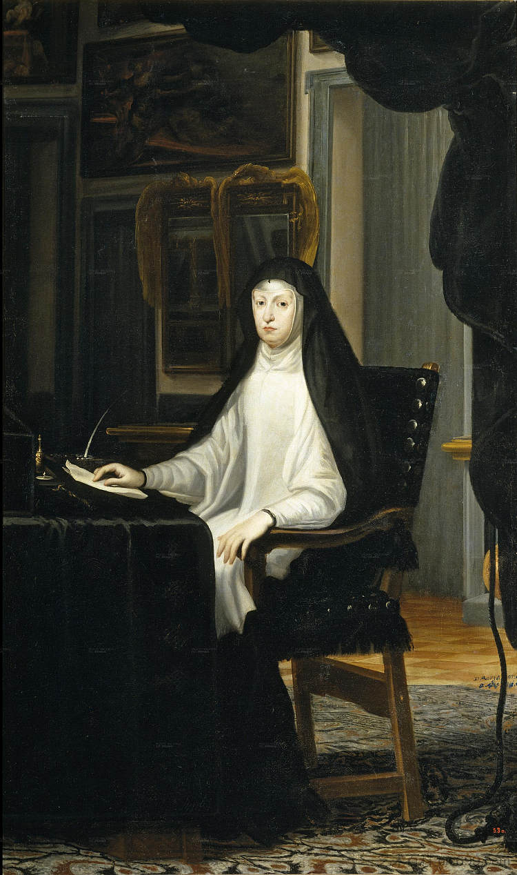奥地利玛丽安娜女王作为寡妇的肖像 Portrait of Queen Mariana de Austria as a Widow (1669),胡安·卡雷诺·德·米兰达