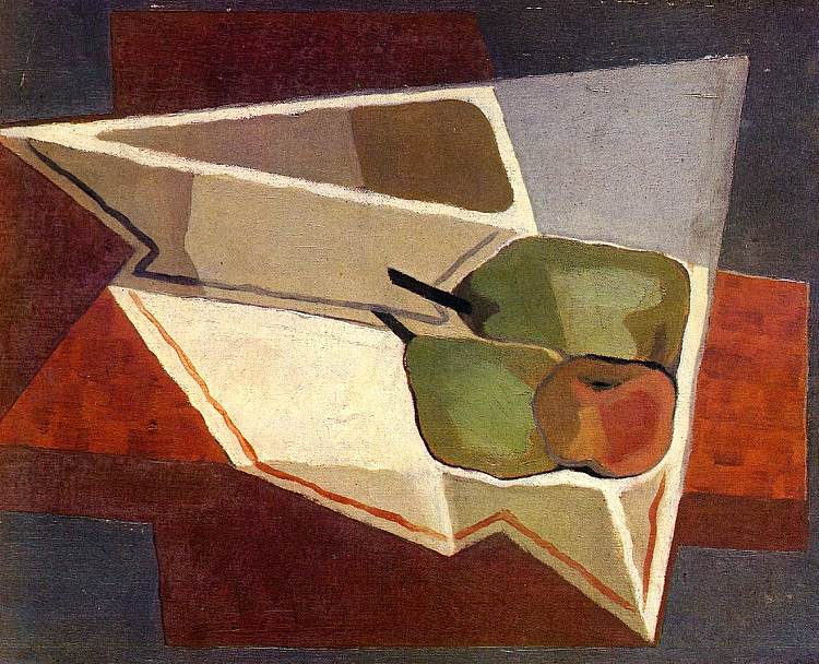 水果与碗 Fruit with Bowl (1926)，胡安·格里斯