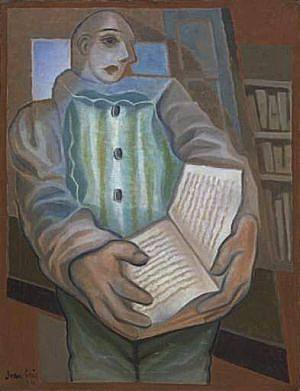 皮埃罗与书 Pierrot with Book (1924)，胡安·格里斯