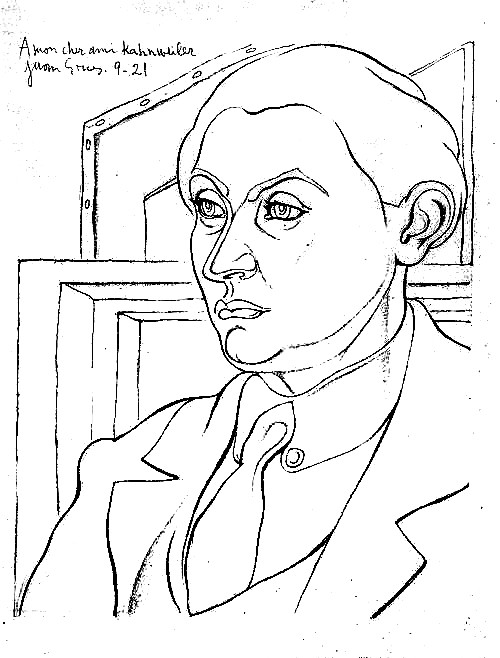 肖像丹尼尔·亨利·卡恩韦勒 Portrait Daniel Henry Kahnweiler (1921)，胡安·格里斯